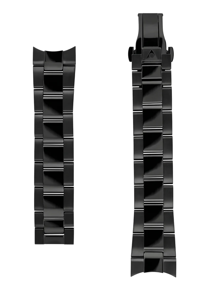 Black Stainless Steel Strap - 22 mm